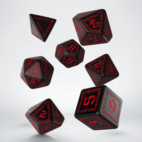 Set de dés - Runique - Noir & Rouge