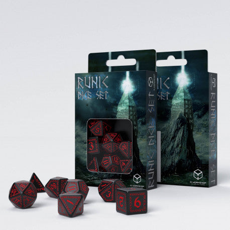 Set de dés - Runique - Noir & Rouge
