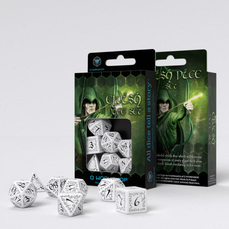Set de dés - Elfique - Noir & Blanc