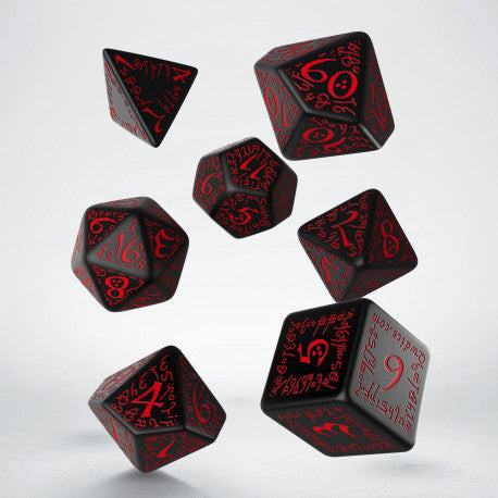 Set de dés - Elfique - Noir & Rouge