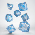 Set de dés - Elfique - Transparent & Bleu