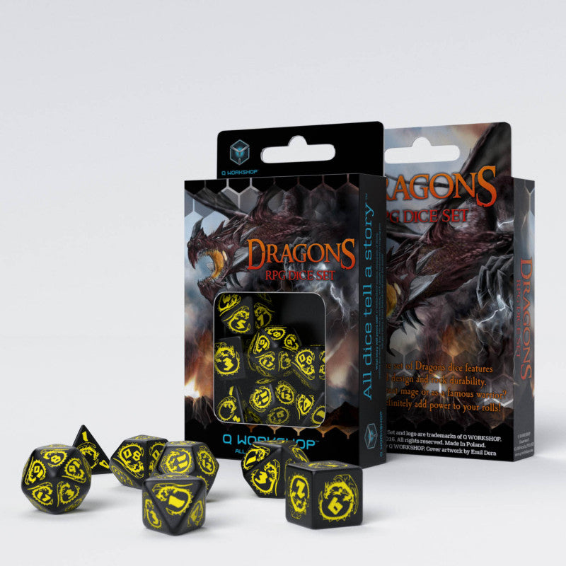Set de dés - Tueur De Dragons - Noir & Jaune