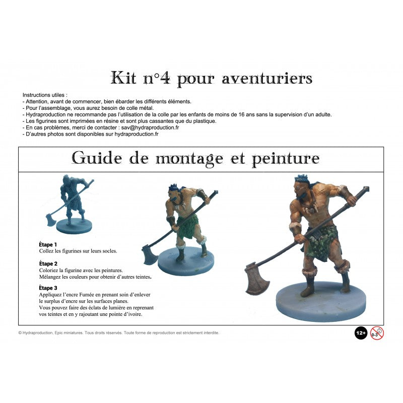 Figurines JdR + peintures - Kit Aventuriers N°4 - Epic Miniatures - NEUF