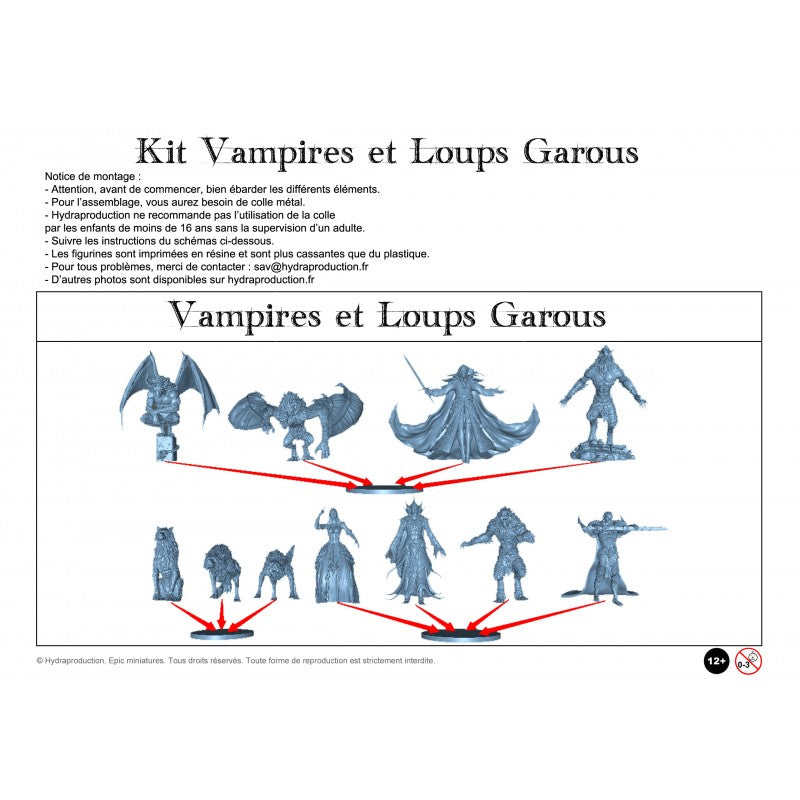 Figurines JdR à peindre - Vampires et Loups Garous - Epic Miniatures - NEUF