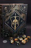 Coffret-Livre de 10 dés: thème Guerrier (Combat) - Dice Tomes