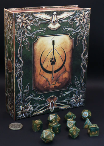 Coffret-Livre de 10 dés: thème Chasseur (The Wild) - Dice Tomes