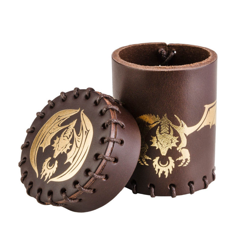 Gobelet à dés “Dragon Volant” en cuir véritable