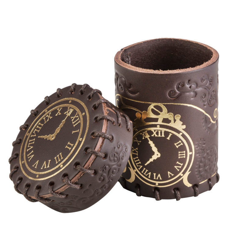 Gobelet à dés "Steampunk” en cuir véritable