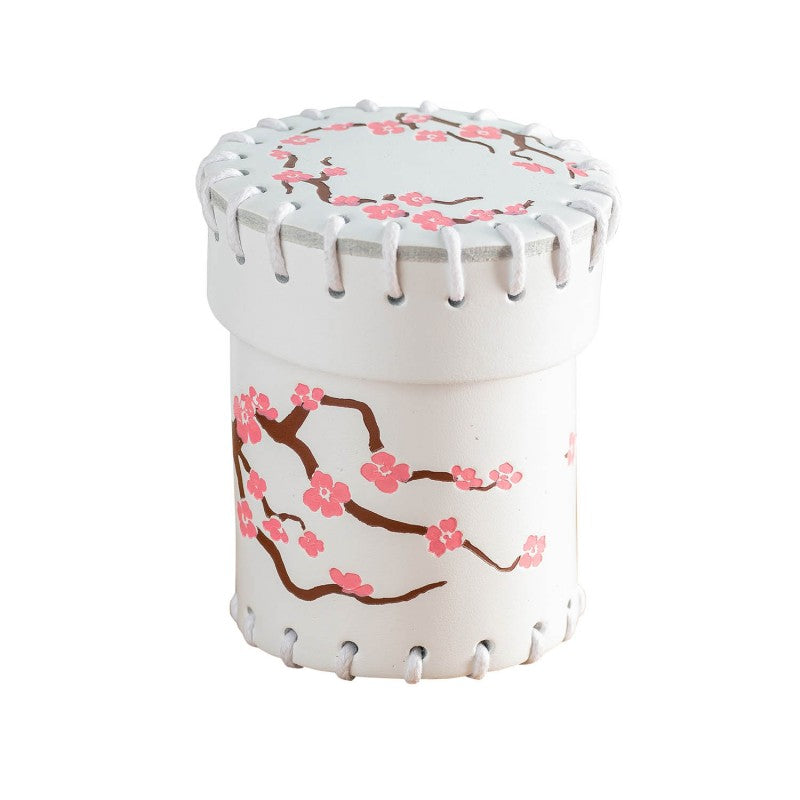 Gobelet à dés "Cerisier Japonais en fleur Sakura" en cuir véritable