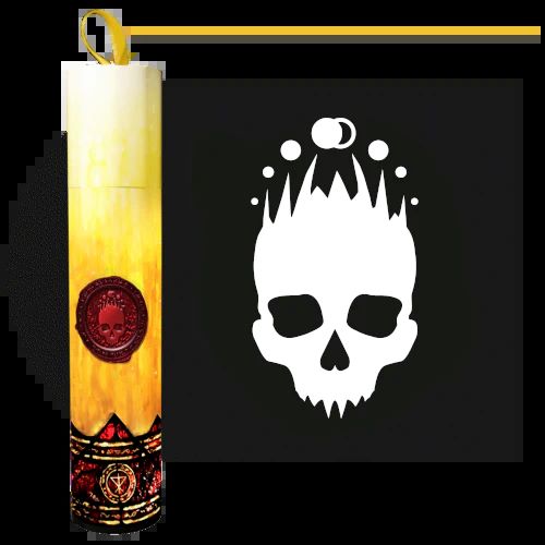 Étui-tube pour Dés, style Bougie "Marque du Necronomicon"