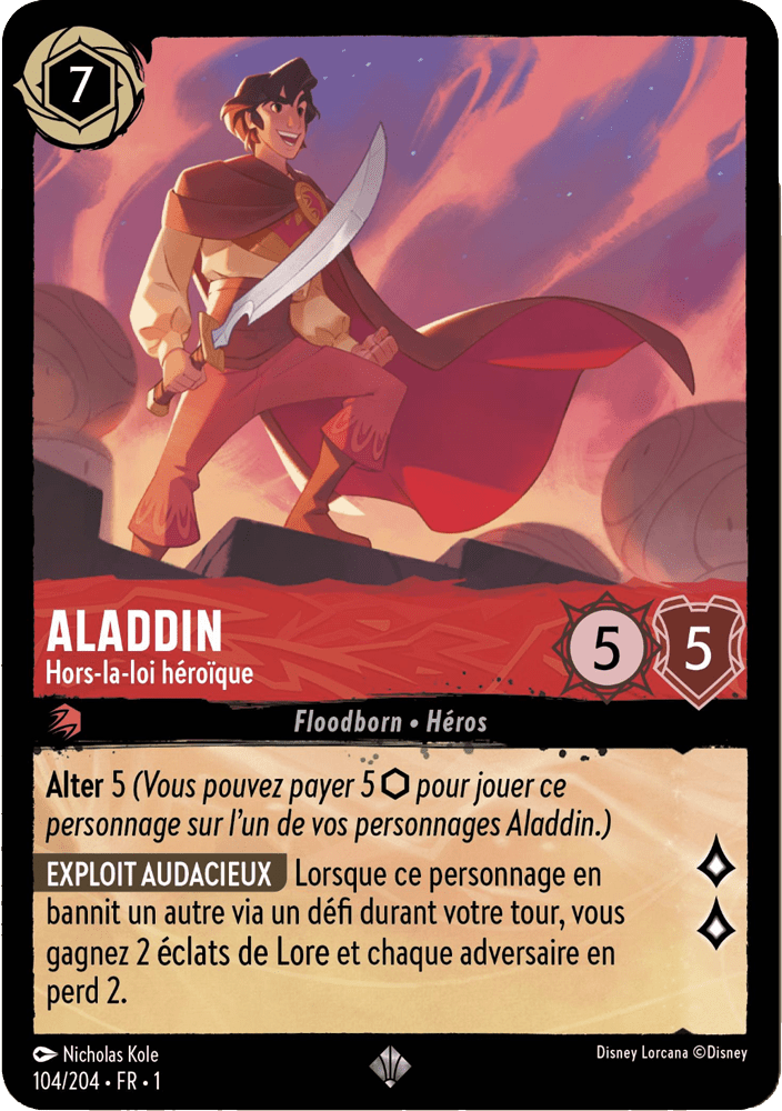 Aladdin - Hors-la-loi héroïque 104/204 - Lorcana S1 FR