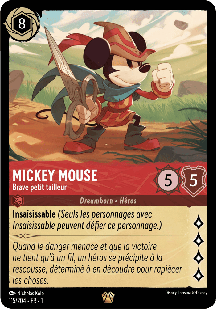 Mickey Mouse - Brave petit tailleur 115/204 - Lorcana S1 FR