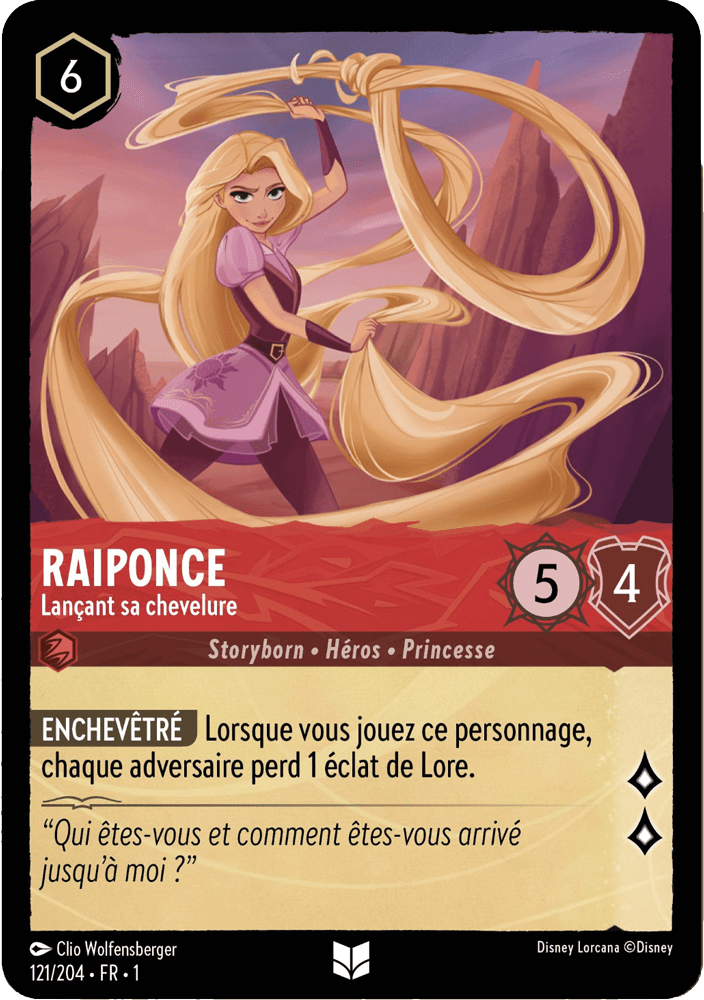 Raiponce - Lançant sa chevelure 121/204 - Lorcana S1 FR