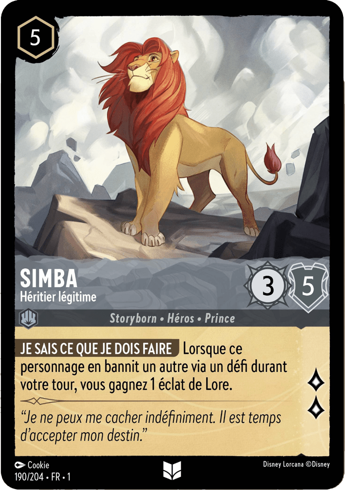 Simba - Héritier légitime 190/204 - Lorcana S1 FR