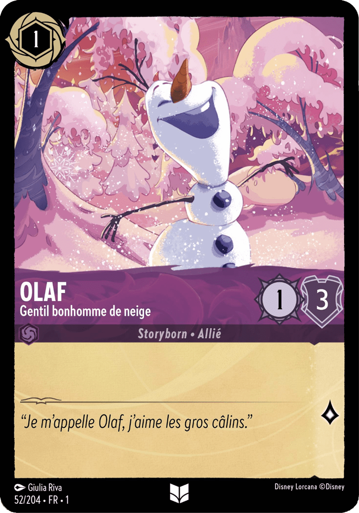 Olaf - Gentil bonhomme de neige 52/204 - Lorcana S1 FR