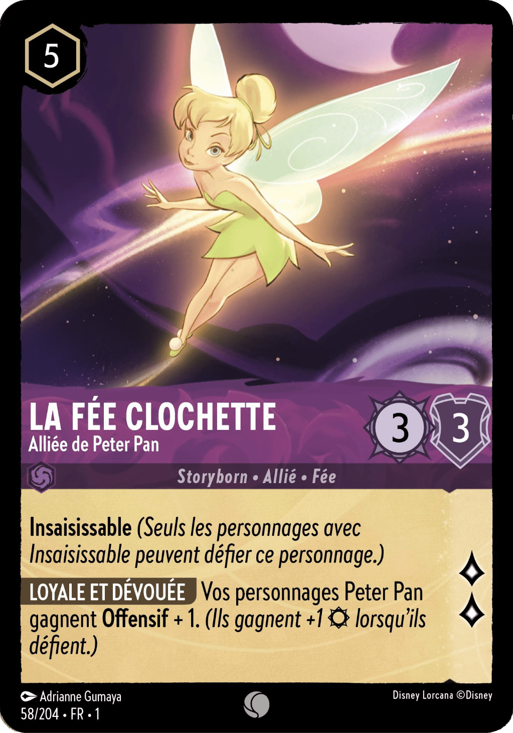 La Fée Clochette - Alliée de Peter Pan 58/204 - Lorcana S1 FR