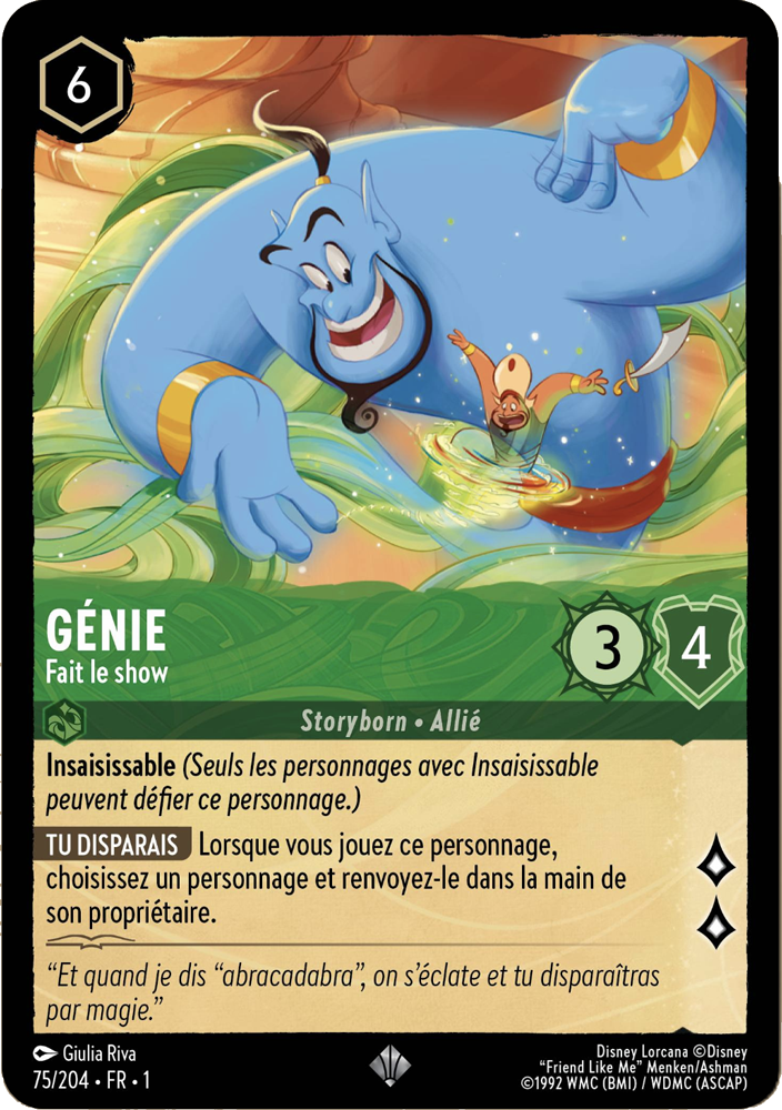 Génie - Fait le show 75/204 - Lorcana S1 FR