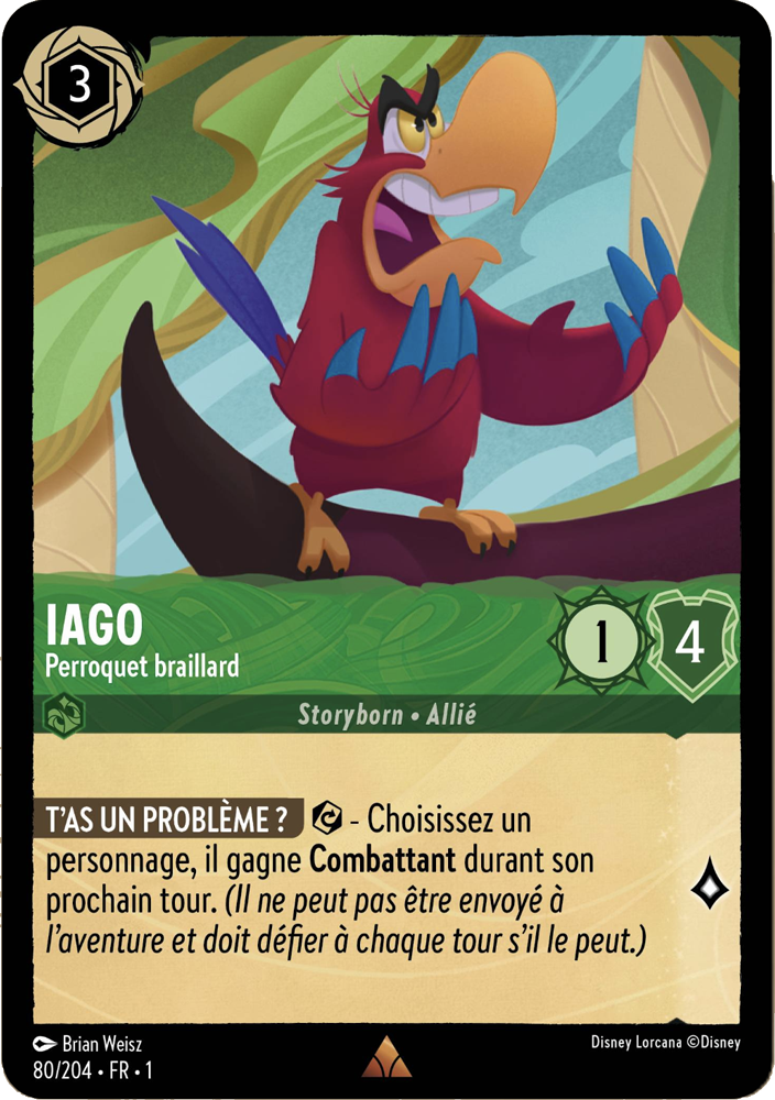 Iago - Perroquet braillard 80/204 - Lorcana S1 FR