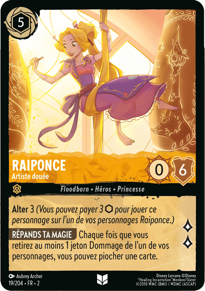 Raiponce - Artiste douée 19/204 - Lorcana S2 FR