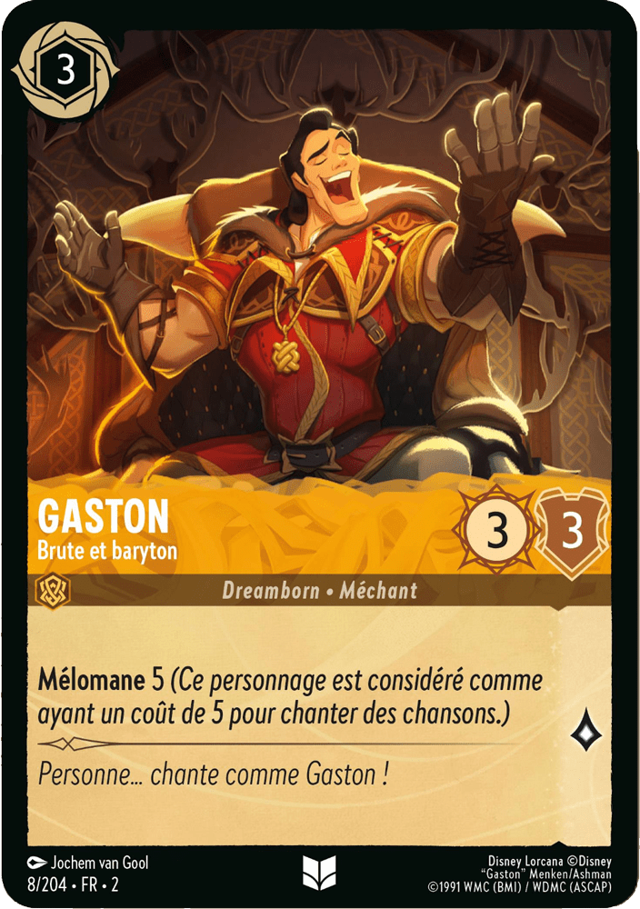 Gaston - Brute et baryton 8/204 - Lorcana S2 FR