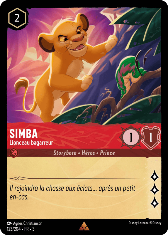 Simba - Lionceau bagarreur 123/204 - Lorcana S3 FR