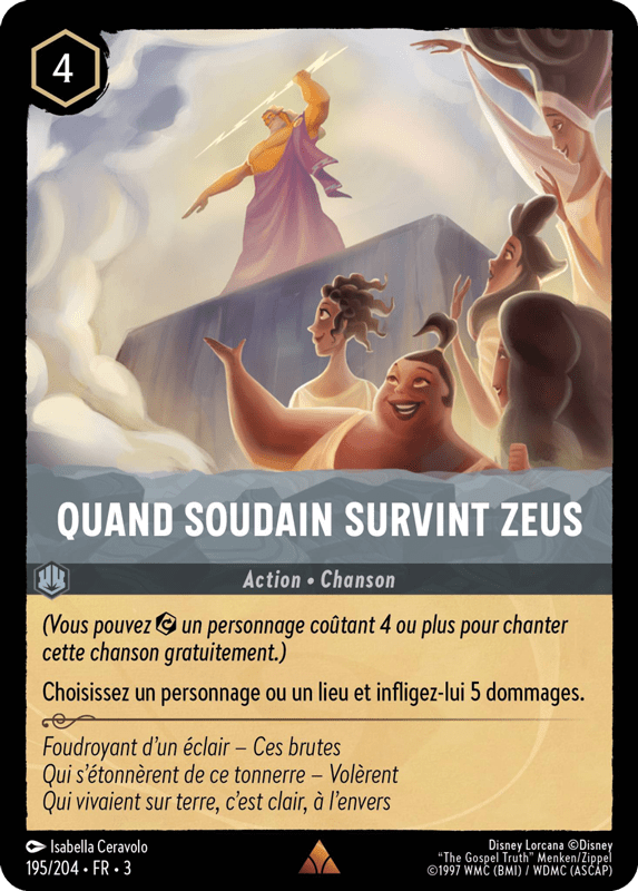 Quand soudain survint Zeus - Action 195/204 - Lorcana S3 FR