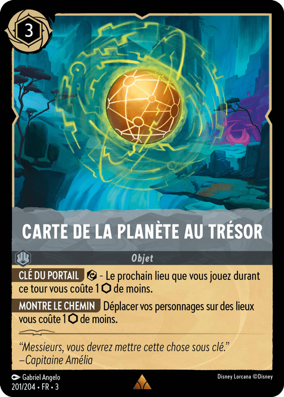 Carte de la Planète au Trésor - Objet 201/204 - Lorcana S3 FR