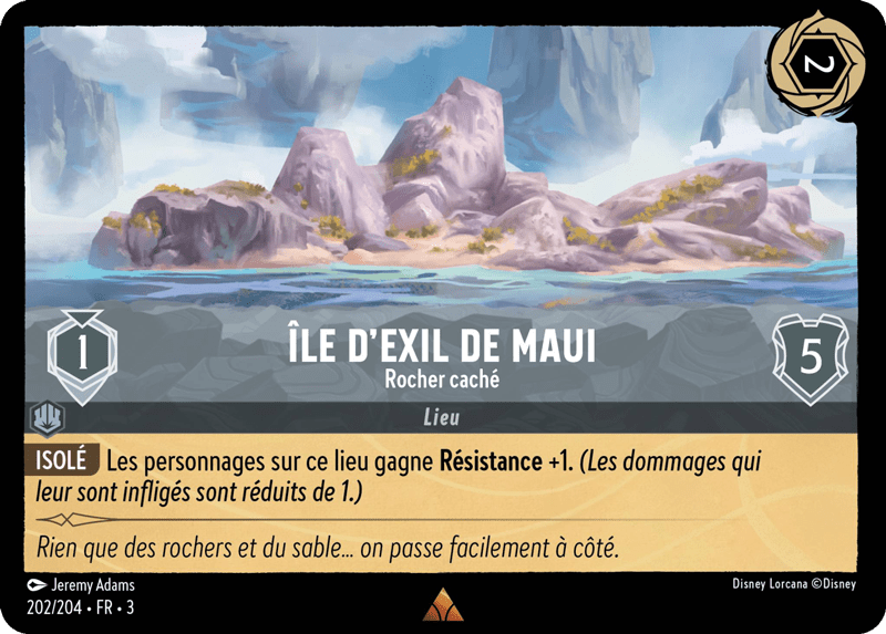 Île dexil de Maui - Rocher caché 202/204 - Lorcana S3 FR