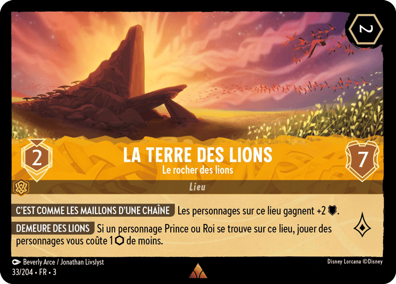 La terre des lions - Le rocher des lions 33/204 - Lorcana S3 FR