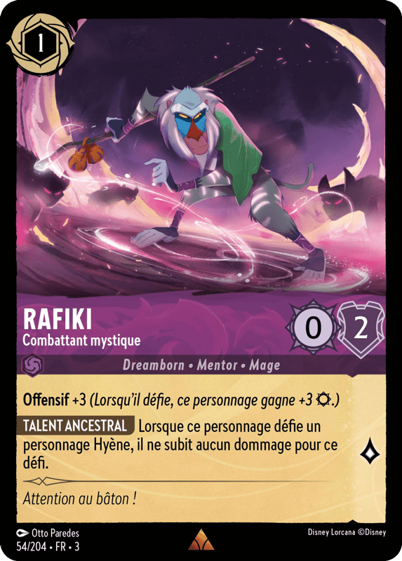 Rafiki - Combattant Mystique 54/204 - Lorcana S3 FR