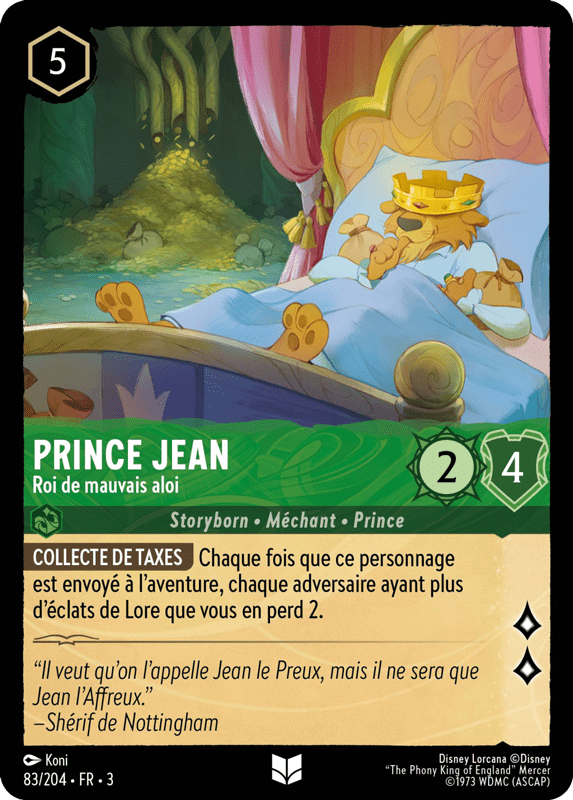 Prince Jean - Roi de mauvais aloi 83/204 - Lorcana S3 FR