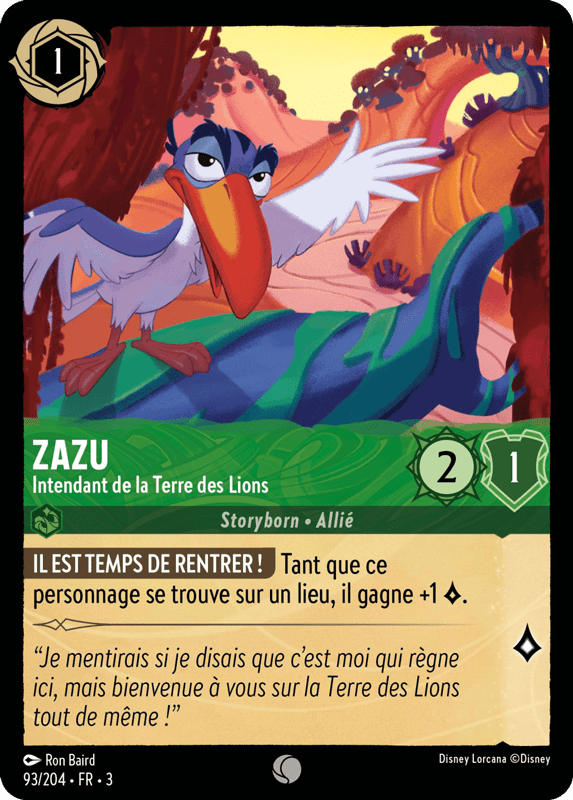 Zazu - Intendant de la Terre des Lions 93/204 - Lorcana S3 FR