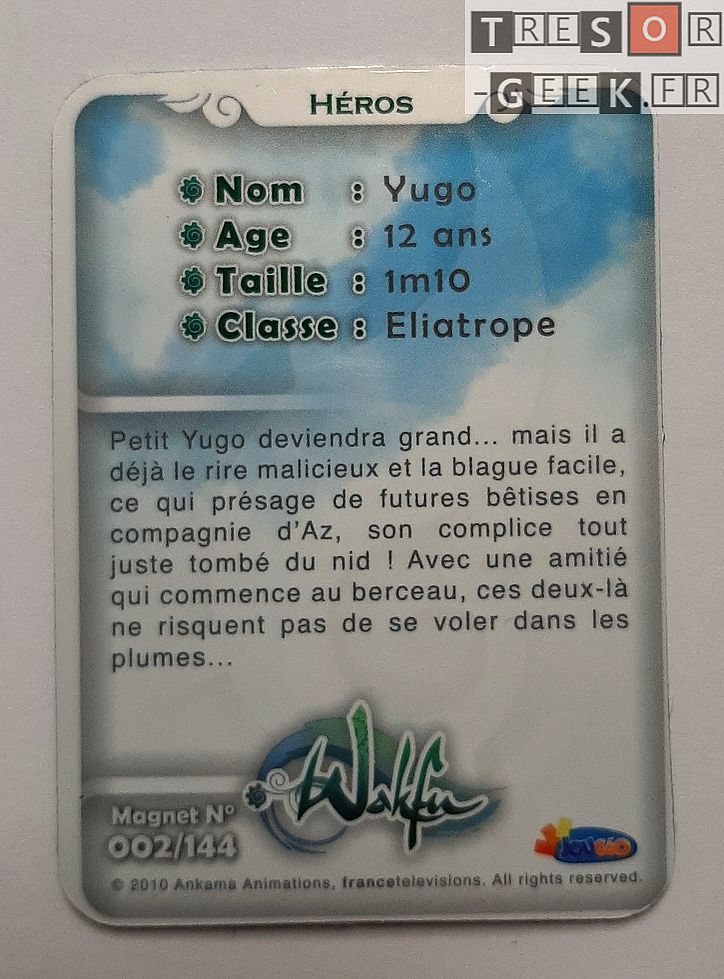 Magnet Wakfu #2: Yugo (épisode 1) - personnalisable avec un sticker métal