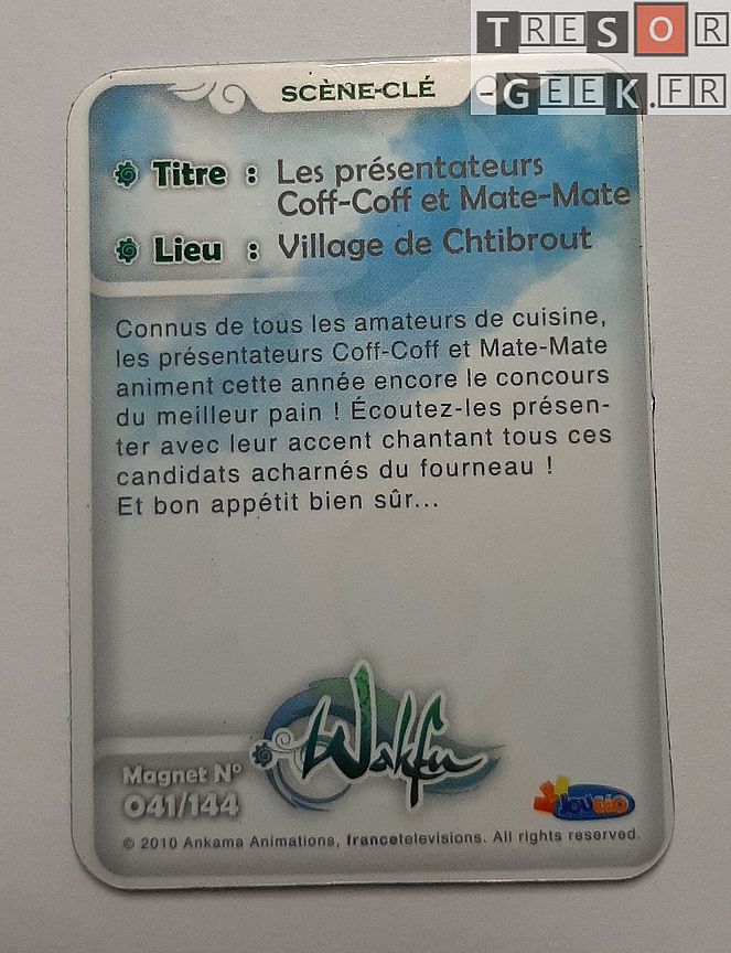 Magnet Wakfu #41: Les présentateurs Coff-Coff et Mate-Mate (épisode 8)