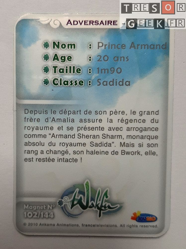 Magnet Wakfu #102: Prince Armand (épisode 19)