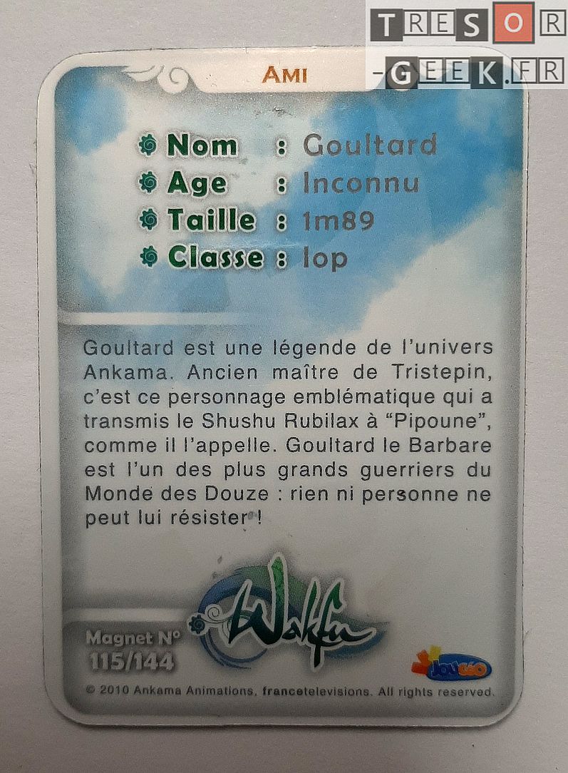 Magnet Wakfu #115: Goultard (épisode 22) - personnalisable avec un sticker métal
