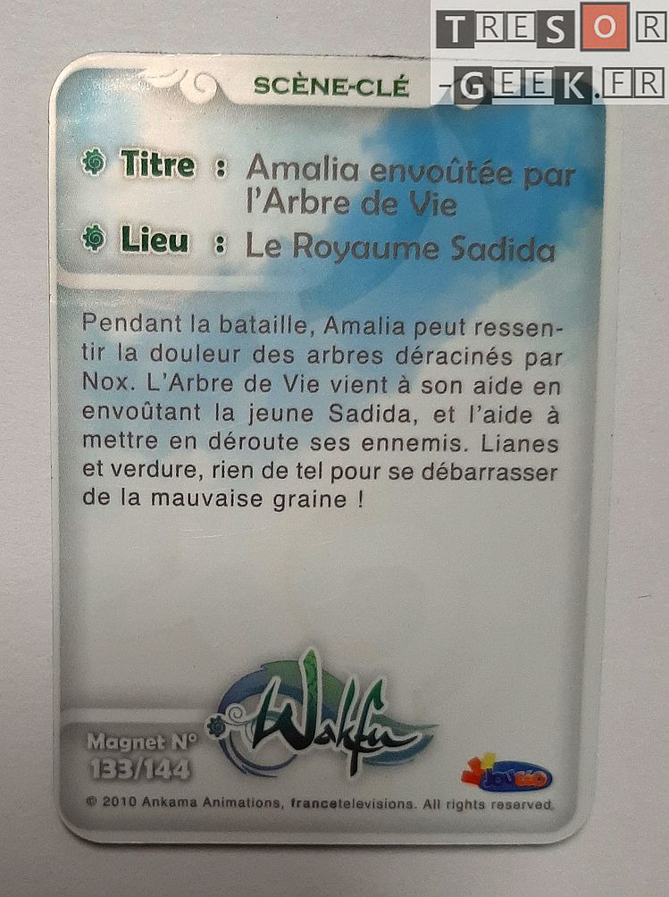 Magnet Wakfu #133: Amalia envoûtée par l'Arbre de Vie (épisode 25) - personnalisable avec un sticker métal